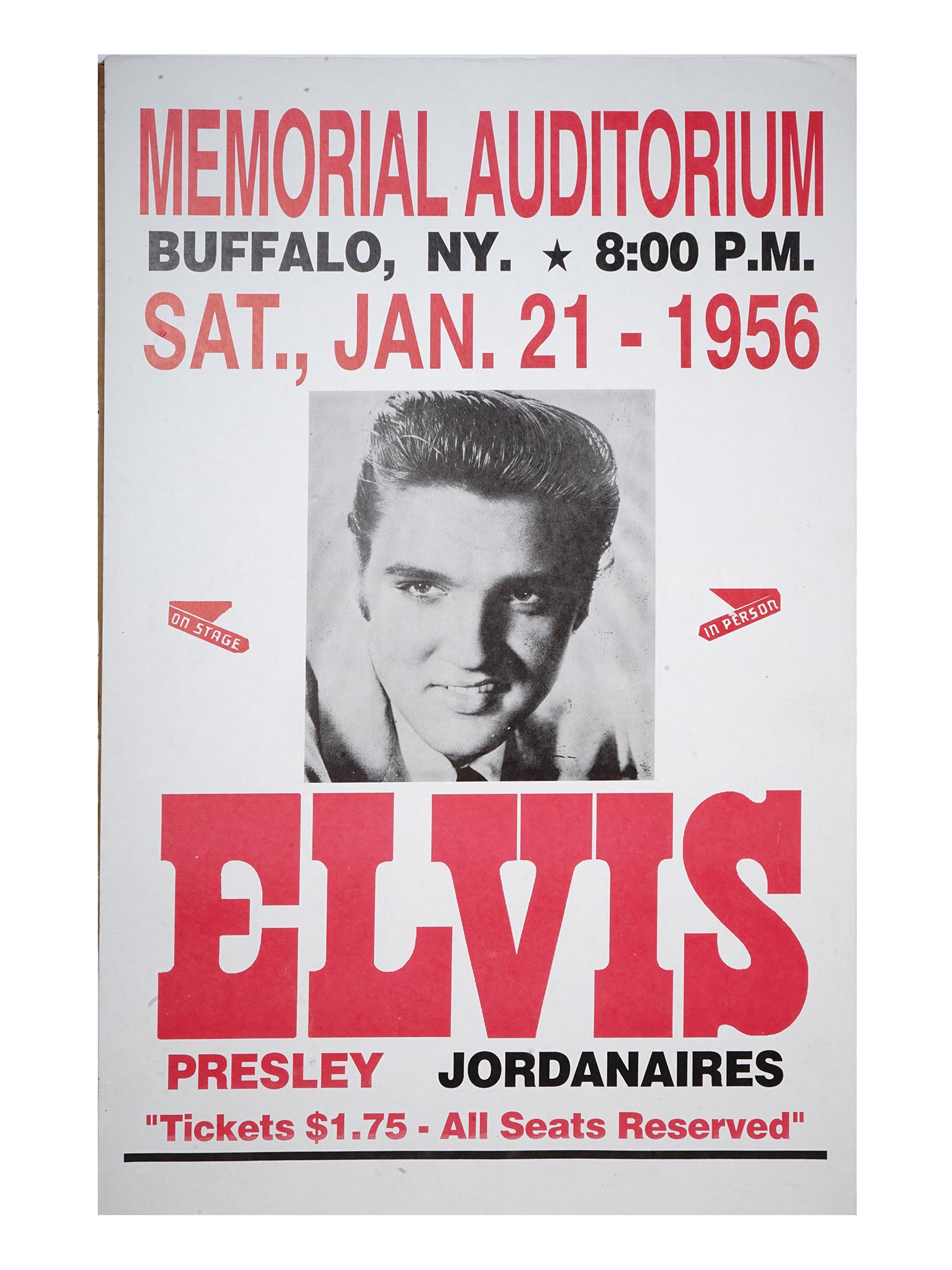 VINTAGE ELVIS PRESLEY BUFFALO CONCERT POSTER